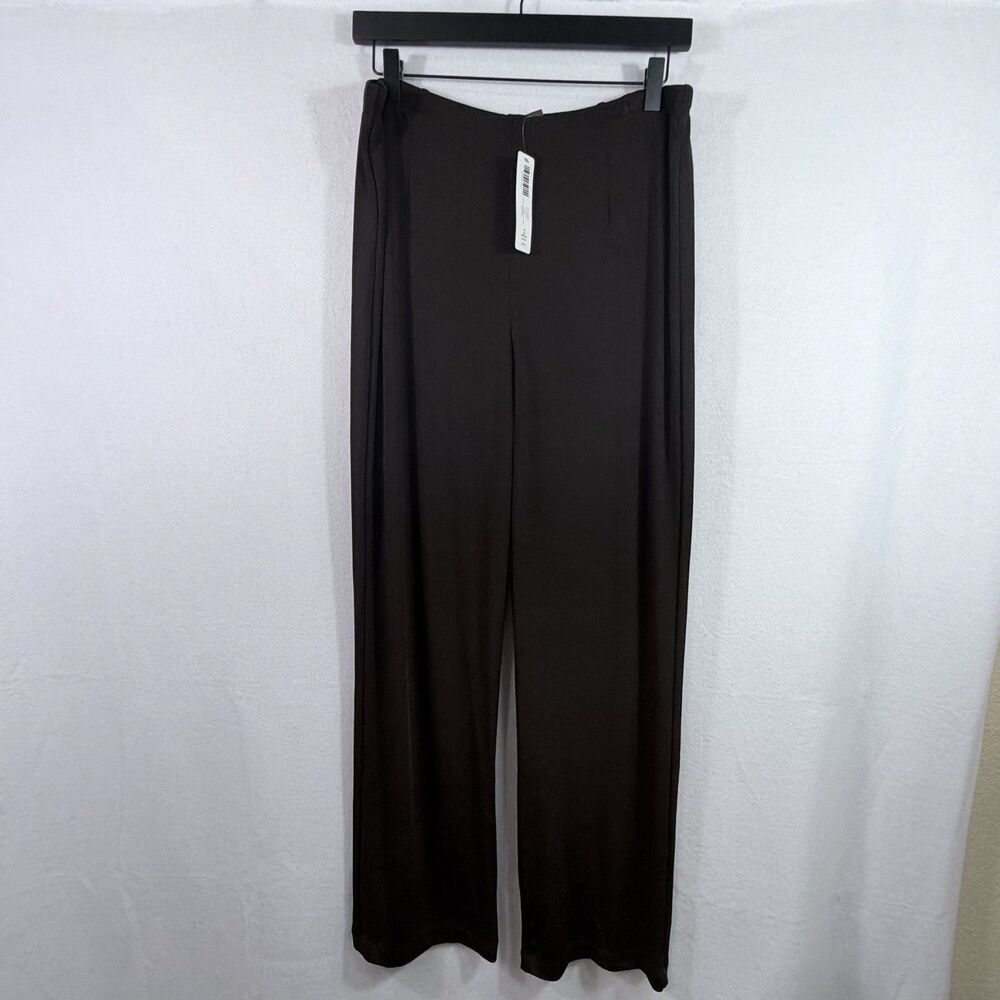 NEW Chico's Travelers Brown Slinky Knit Stretch Pull On No Tummy Pants Sz 2 US L